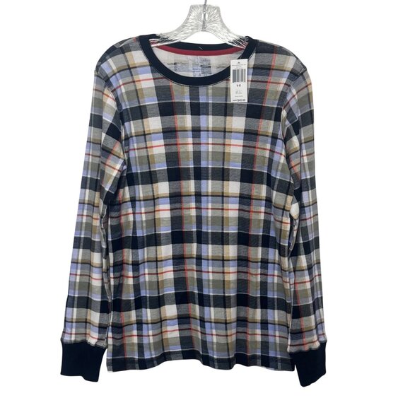 Vera Bradley Long Sleeved Sleep Shirt Womens Medium Blue Brown New Plaid - Picture 1 of 8